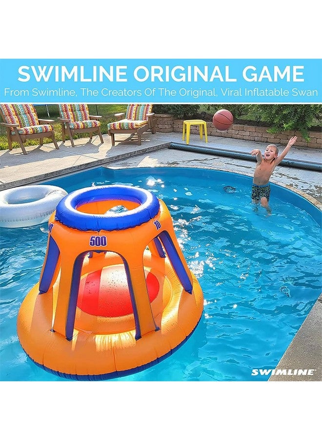 Swimline Inflatable Pool Basketball Hoop Floating Or Poolside Game Giant Shootball Multiple Scoring Ports For Kids & Adults Swimming Splash Hoops With Water Basketball Pools Toy Outdoor Summer Hoops - Image 2