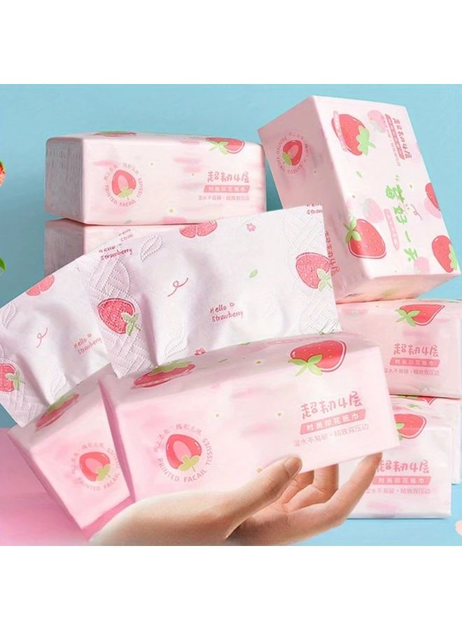 Strawberry Printed 4 Layer Soft Tissue Paper 75 Sheets For Home Party And Daily Cleaning - Image 2