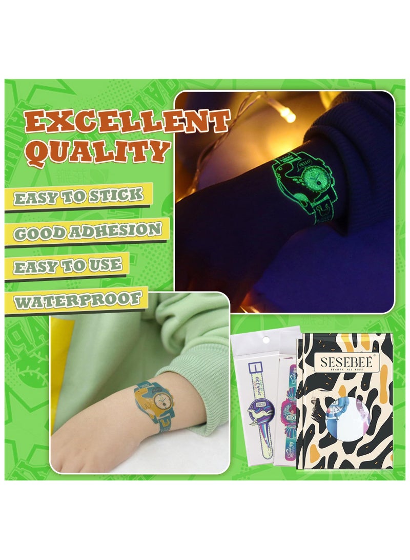 SYOSI Watch Tattoos Luminous for Kids, 24PCS Kids Unicorn Glow Tattoo, Boys and Girls Glow Tattoo Stickers, Waterproof Glow Tattoo Stickers, Kids Party Favours, Birthday Party Favors Goodie Bag Fillers - Image 4