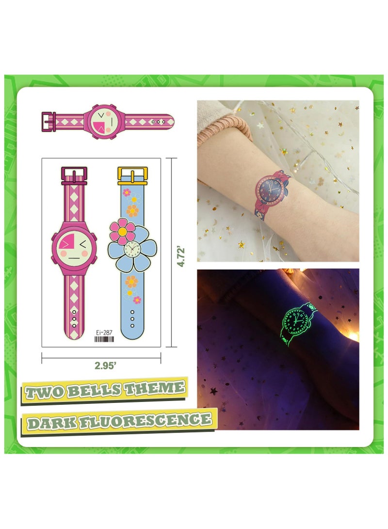 SYOSI Watch Tattoos Luminous for Kids, 24PCS Kids Unicorn Glow Tattoo, Boys and Girls Glow Tattoo Stickers, Waterproof Glow Tattoo Stickers, Kids Party Favours, Birthday Party Favors Goodie Bag Fillers - Image 3