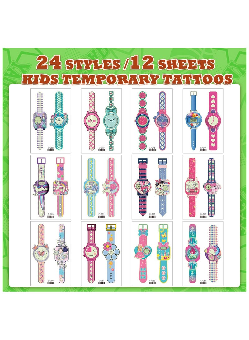 SYOSI Watch Tattoos Luminous for Kids, 24PCS Kids Unicorn Glow Tattoo, Boys and Girls Glow Tattoo Stickers, Waterproof Glow Tattoo Stickers, Kids Party Favours, Birthday Party Favors Goodie Bag Fillers - Image 2