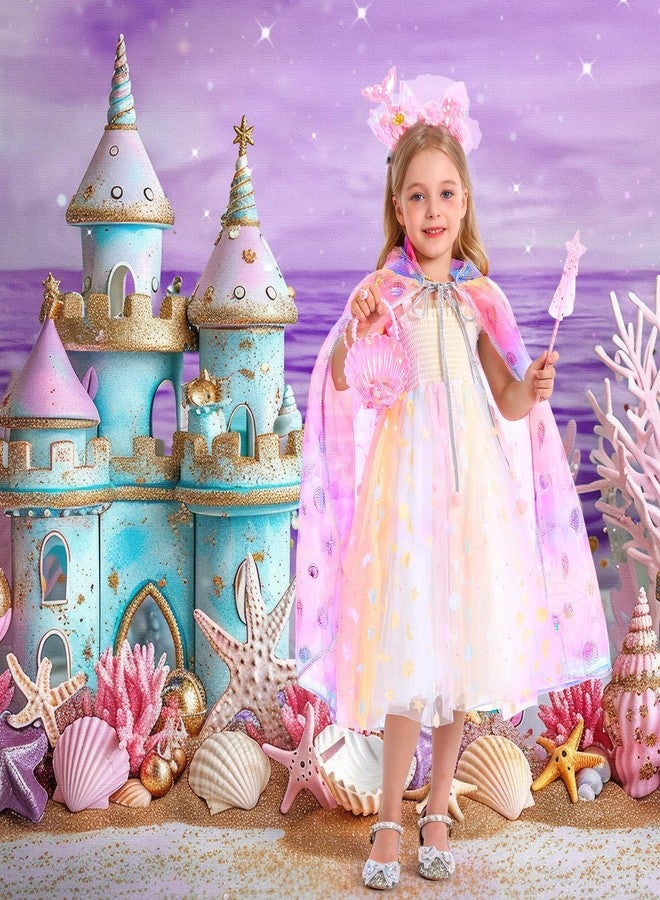 Fedio Mermaid Toys Princess Dress up for Girls,Mermaid Light Up Princess Cape Set,Toddler Dress up Toys Christmas Birthday Halloween Gifts for 3-8 Years Old - Image 4