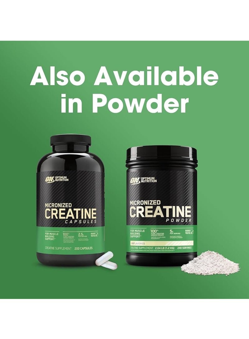 أوبتيموم نيوتريشن مكمل غذائي بالكرياتين - دون نكهة - 200 كبسولة - Image 5