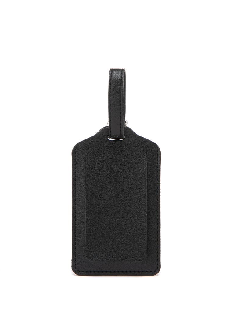 TOM CRUISER PU Luggage Tag, Travel ID Tag with Privacy Flap, Address Card, Reinforced Stitching & Secure Buckle Attachment Strap, Black - Image 5