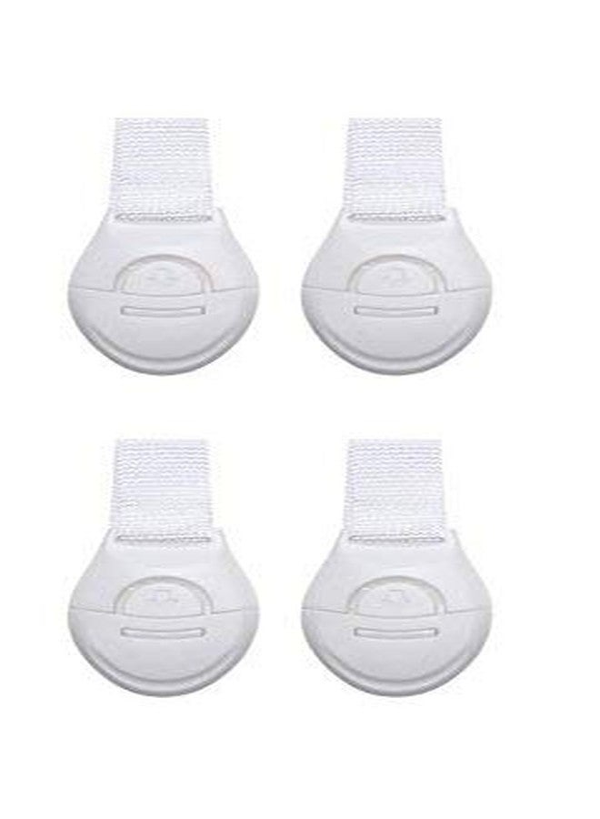 Inditradition Baby Safety Drawer & Door Strap Locks | Multi-Places Use, Adjustable Latches, Push Button (White) (Pack of 4) - Image 5