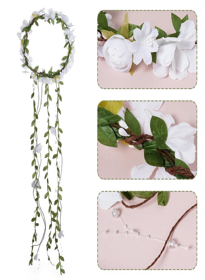 Sucrain Flower Headpiece for Women, Fairy Floral Headband Flower Crown Hair Accessories for Wedding Princess Renaissance Cosplay - Image 4