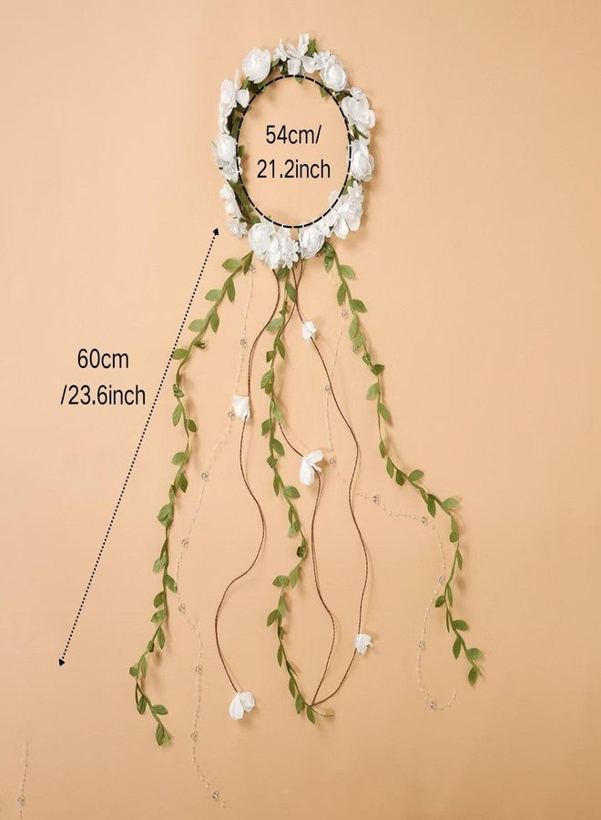Sucrain Flower Headpiece for Women, Fairy Floral Headband Flower Crown Hair Accessories for Wedding Princess Renaissance Cosplay - Image 3