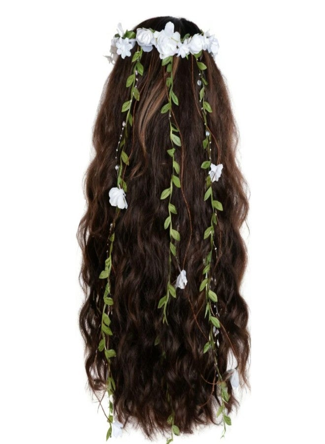 Sucrain Flower Headpiece for Women, Fairy Floral Headband Flower Crown Hair Accessories for Wedding Princess Renaissance Cosplay - Image 1