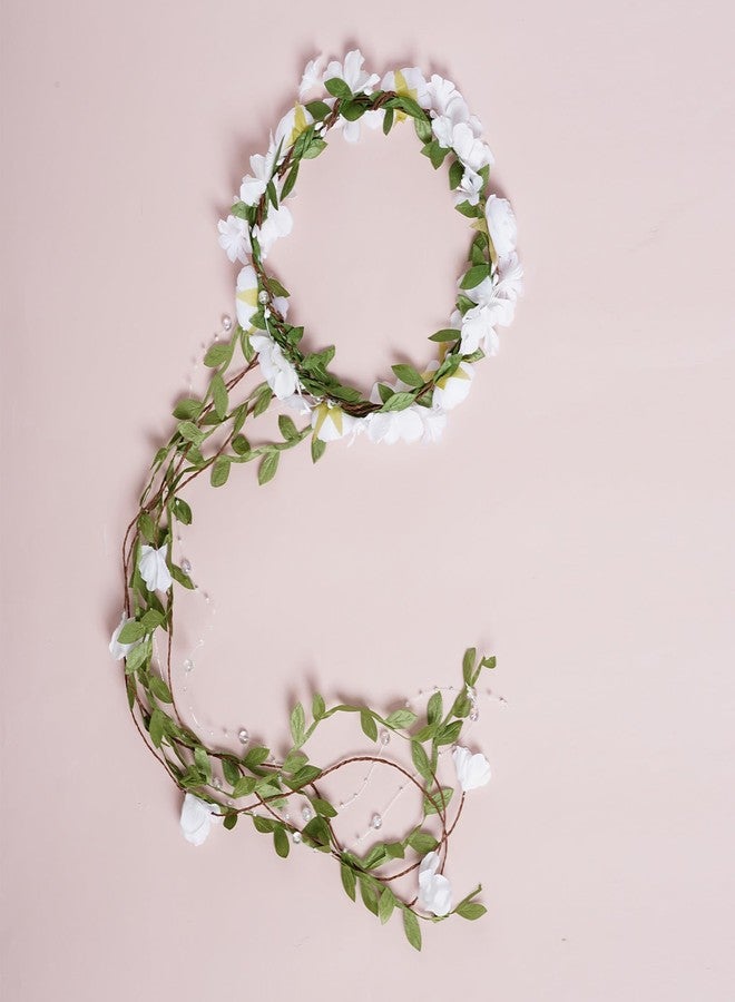 Sucrain Flower Headpiece for Women, Fairy Floral Headband Flower Crown Hair Accessories for Wedding Princess Renaissance Cosplay - Image 5