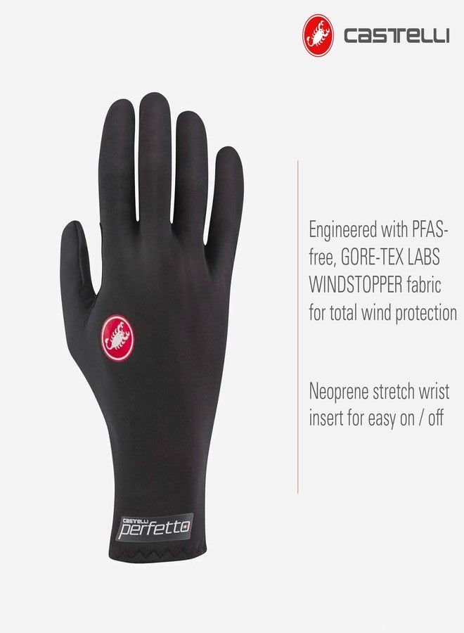 CASTELLI Men’s Perfetto ROS 2 Glove, Windproof Cycling Gloves, Median Nerve Protection, Touchscreen Compatible & Grip Zones - Black - X-Large - Image 3