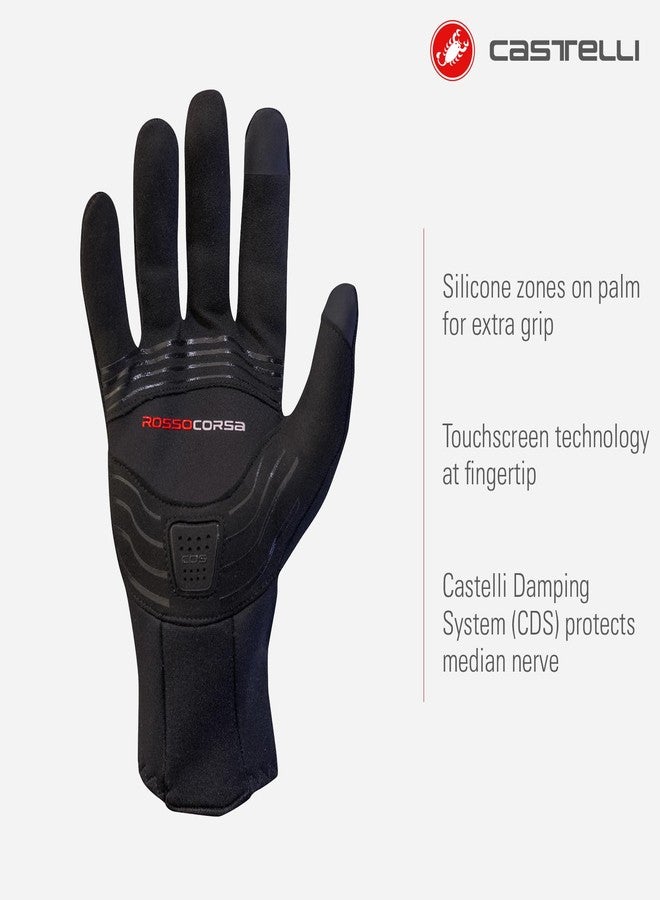 CASTELLI Men’s Perfetto ROS 2 Glove, Windproof Cycling Gloves, Median Nerve Protection, Touchscreen Compatible & Grip Zones - Black - X-Large - Image 4