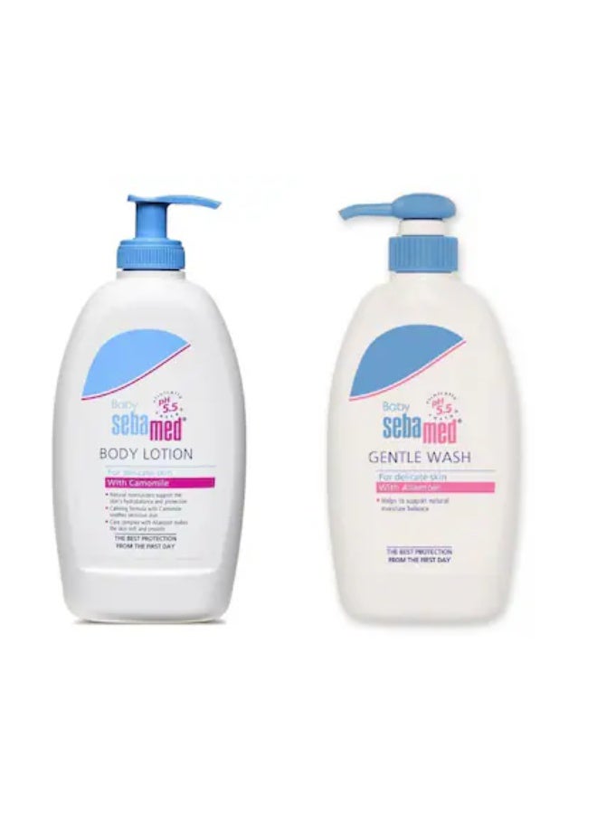 Sebamed Baby Body Lotion 400ml + Baby Gentle Wash 400ml - Image 1