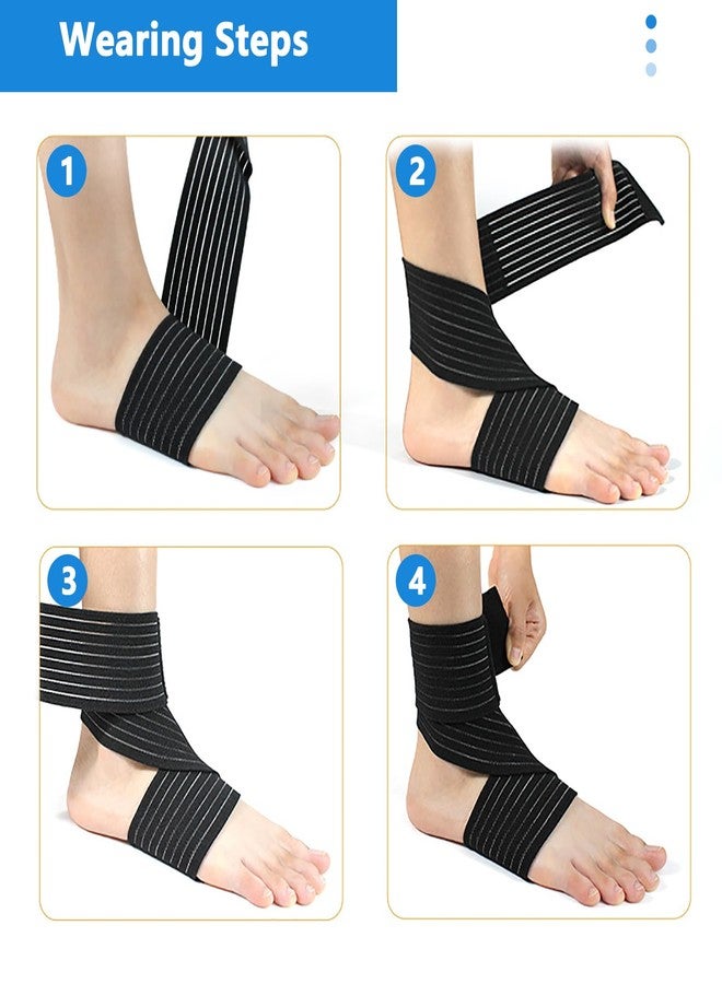 Mealah Elastic Ankle Brace Compression Support for Men Women Adjustable Ankle Wrap for Running Sports Gym(2PC) - Image 3