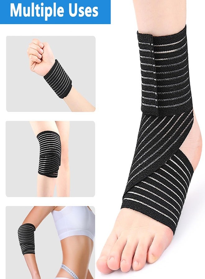 Mealah Elastic Ankle Brace Compression Support for Men Women Adjustable Ankle Wrap for Running Sports Gym(2PC) - Image 4