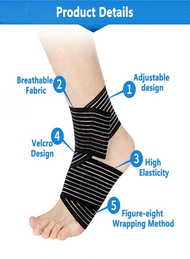 Mealah Elastic Ankle Brace Compression Support for Men Women Adjustable Ankle Wrap for Running Sports Gym(2PC) - Image 5