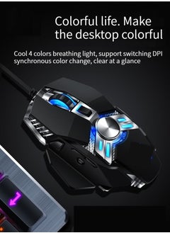 M MIAOYAN M MIAOYAN Luminous Enhanced Esports Mouse Daily Mouse Work USB Plug Wired Mouse (Black)  - Image 4