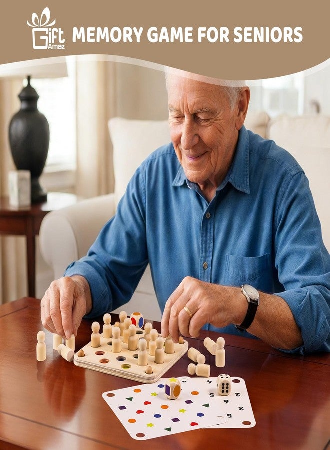 GiftAmaz 3-in-1 Memory Games for Dementia Seniors, Alzheimers Products for Elderly, Wooden Activity Kits for Dementia Patients, Fidget Cognitive Toys for Elderly, Memory Board Gifts for Seniors, Adult - Image 2