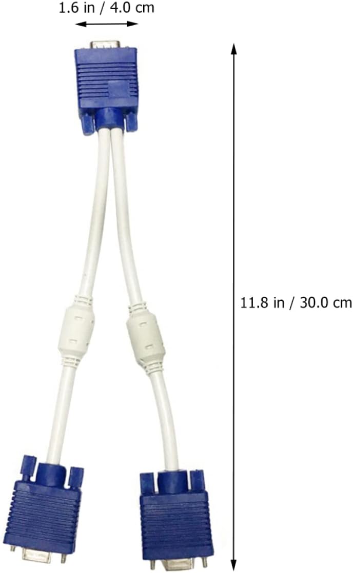 2 قطعة محول مقسم VGA من ذكر إلى أنثى مزدوجة محول فيديو VGA لكابل شاشة العرض المرئي لعرض المرآة أداء مستقر وموثوق استخدام مرن - Image 5