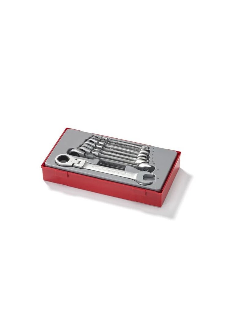 TENGTOOLS Ratcheting Combination Spanner Set 8 Pieces Metric Flex Head TT1 – TT6508RF by Teng Tools - Image 2