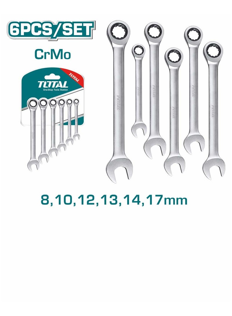 توتال TOTAL طقم مفاتيح ربط سقاطة 6 قطع (8-17 ملم) THT102RK566 - Image 2
