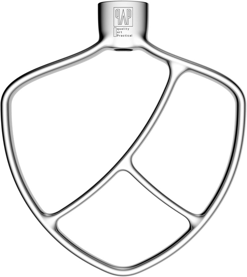 qAp quality art Practical Flat Beater Replacement for KitchenAid 5plus/6 Qt. Bowl-Lift Stand Mixers/Polished 18/8 Stainless Steel Paddle Accessories/No coating/Dishwasher Safe/Replacement for KN256CBT - Image 1