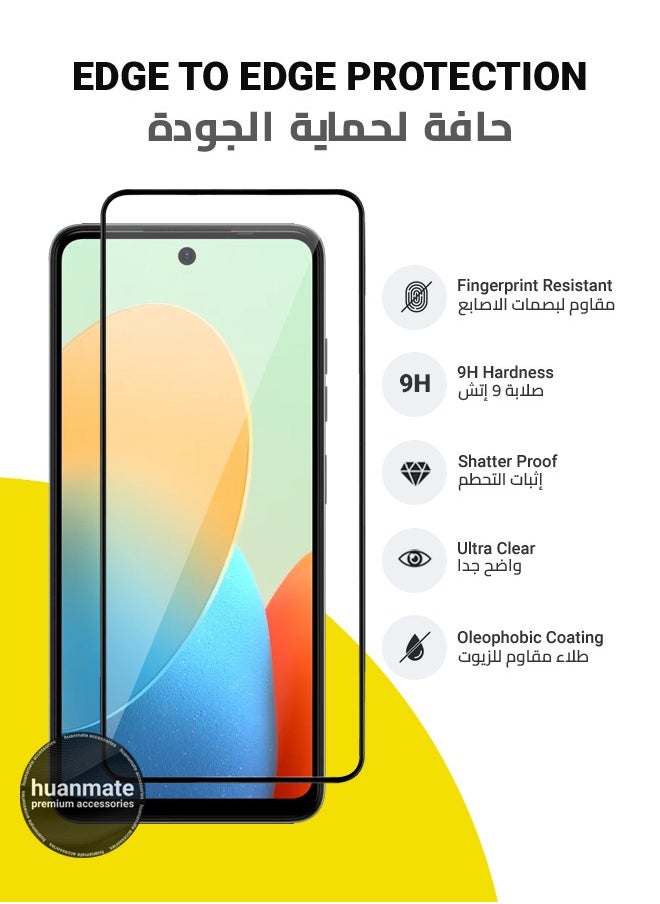 2 Pieces Tecno Pop 8 Screen Protector – Premium Edge to Edge Tempered Glass, High Transparency, Delicate Touch, Anti-Explosion, Smooth Arc Edges, Easy Installation