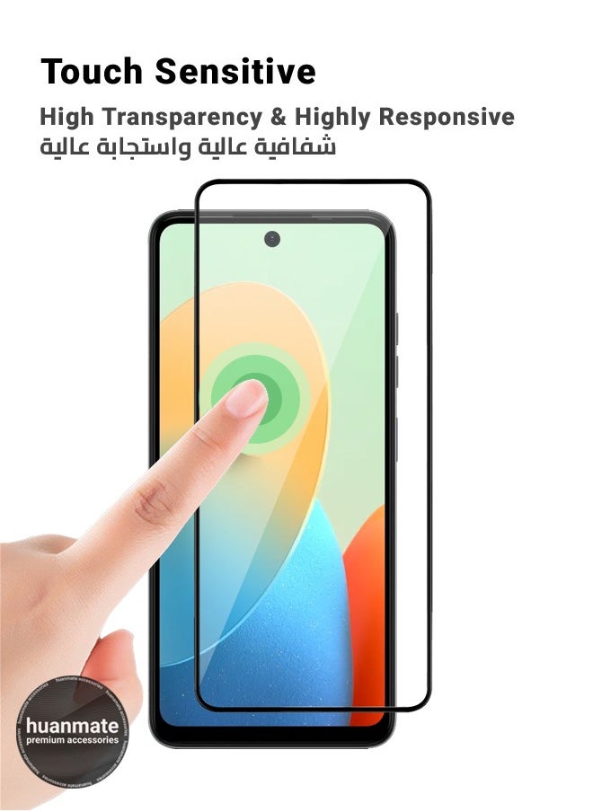 2 Pieces Tecno Pop 8 Screen Protector – Premium Edge to Edge Tempered Glass, High Transparency, Delicate Touch, Anti-Explosion, Smooth Arc Edges, Easy Installation