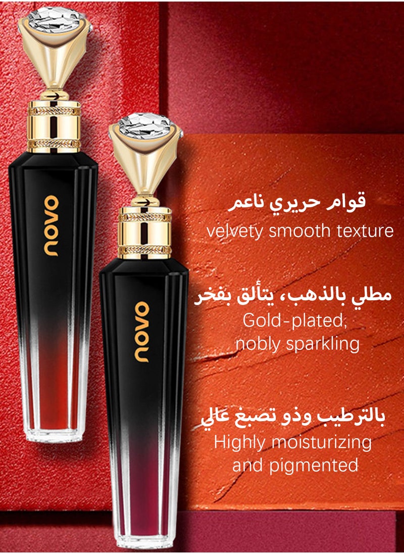 Novo Queen's Vintage Velvet Lip Glaze, Moisturizing No-Sticky Lightweight Long Lasting Waterproof Mist Face Lip Gloss, Matte Velvet Lip Stains Lip Tint for Women  - Image 3