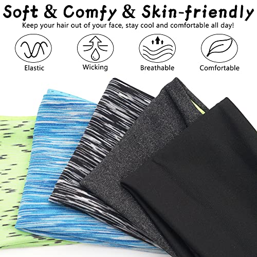 CellElection 5 Pack Sports Headband for Men, Thin Breathable Design, Reused & Washed Mens Headband Sweat Bands for Running Yoga Football Fitness Workout - Image 3