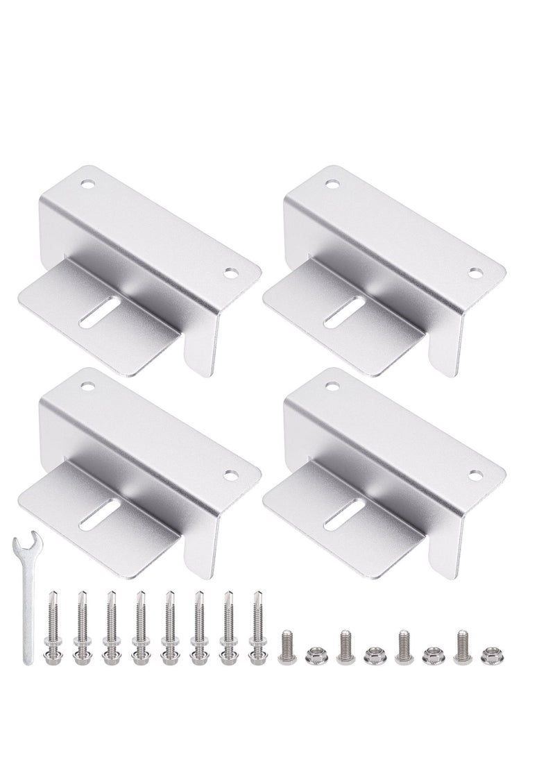 Excefore Solar Panel Mounting Bracket, 4Pcs Aluminum Solar Panel Z Brackets with Nuts and Bolts, Roof Solar Panel Bracket for RV, Boat, Wall, Caravans, Yacht and Other Off Gird Installation  - Image 1