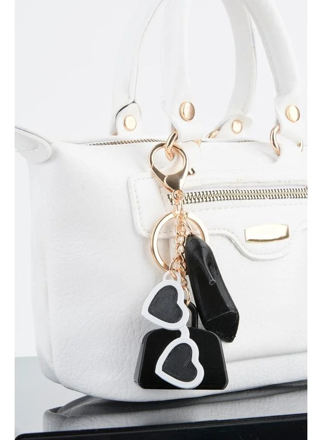 Black Mini Figure 3D Print Charm Bag Accessory Keychain.