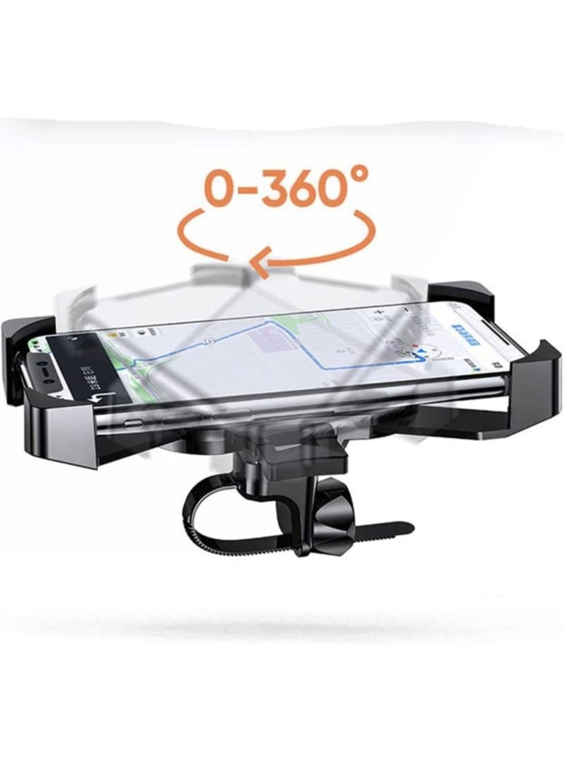 Go-Des Bicycle Vehicle, Motorcycle Phone Holder, Compatible For 4.7-6.5 Inch Mobile Screen, 360 Degree Rotation Black - Image 2
