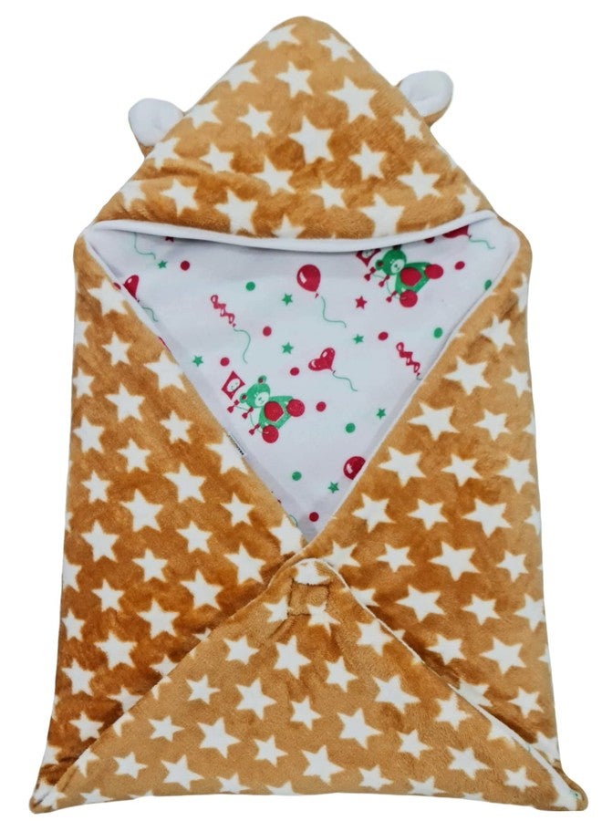 First Kick Baby Velvet Blankets New Born Pack of Hooded Supersoft Durable 3 Layered Quilt Blanket for Baby Boy and Baby Girl - Image 1