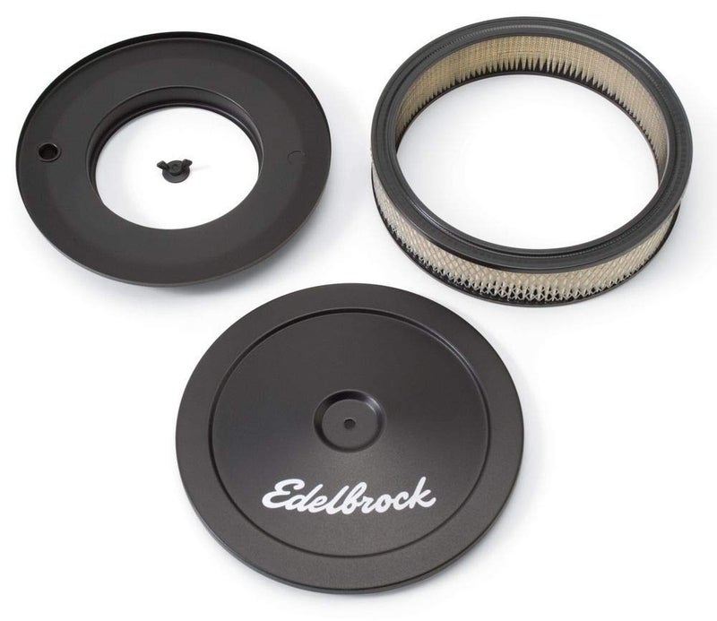 EDELBROCK Edelbrock 1203 Pro-Flo Black 10" Round Air Cleaner with 2" Paper Element 