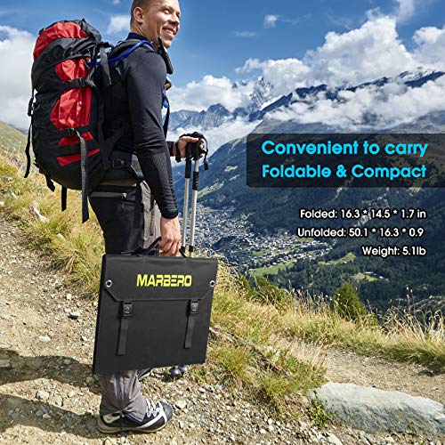 MARBERO 60W Portable Solar Panel 60 Watt Foldable Solar Panel for Solar Generators IP65 Waterproof 23% High Efficiency USB Port & DC Output(10 Changeable Adapters) for Outdoor Camping Travel Cloudy - Image 5