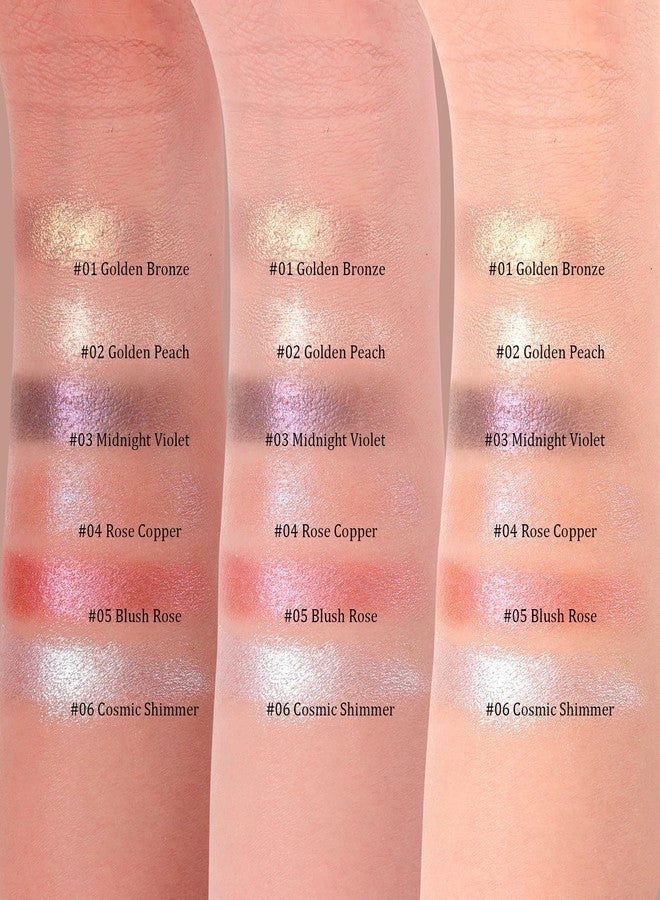U-Shinein Multi-Chromatic Eyeshadow Single Palette, Highlighter Shimmer Metallic Glitter Eyeshadow, Buildable Sparkly Eye Makeup for All Skin Tones Daily Use 01 Golden Bronze - Image 5
