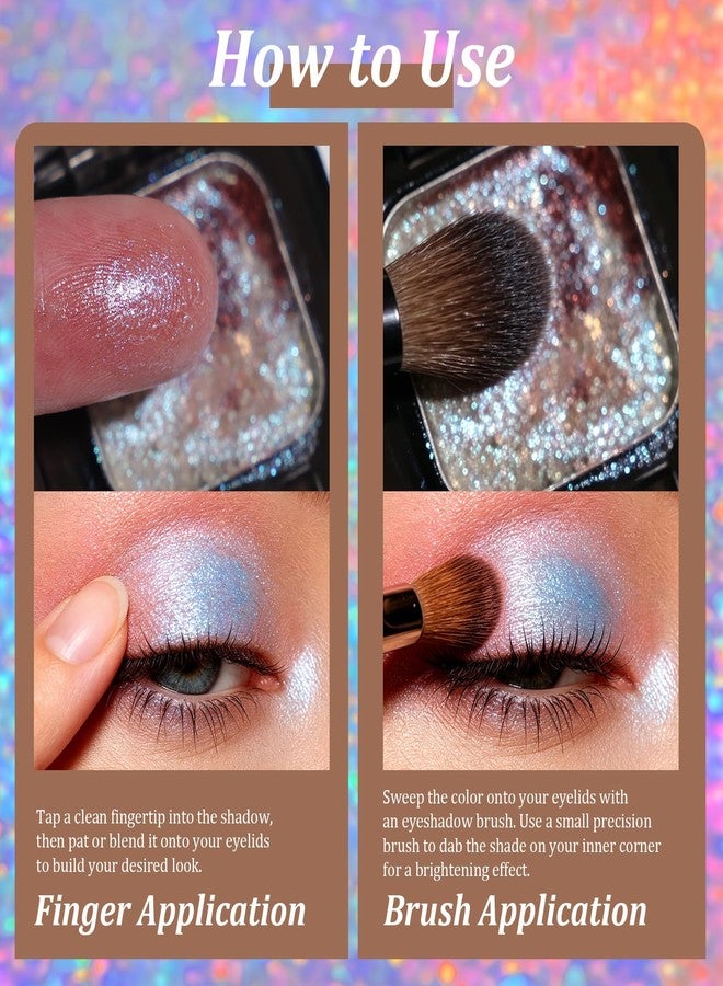 U-Shinein Multi-Chromatic Eyeshadow Single Palette, Highlighter Shimmer Metallic Glitter Eyeshadow, Buildable Sparkly Eye Makeup for All Skin Tones Daily Use 01 Golden Bronze - Image 4