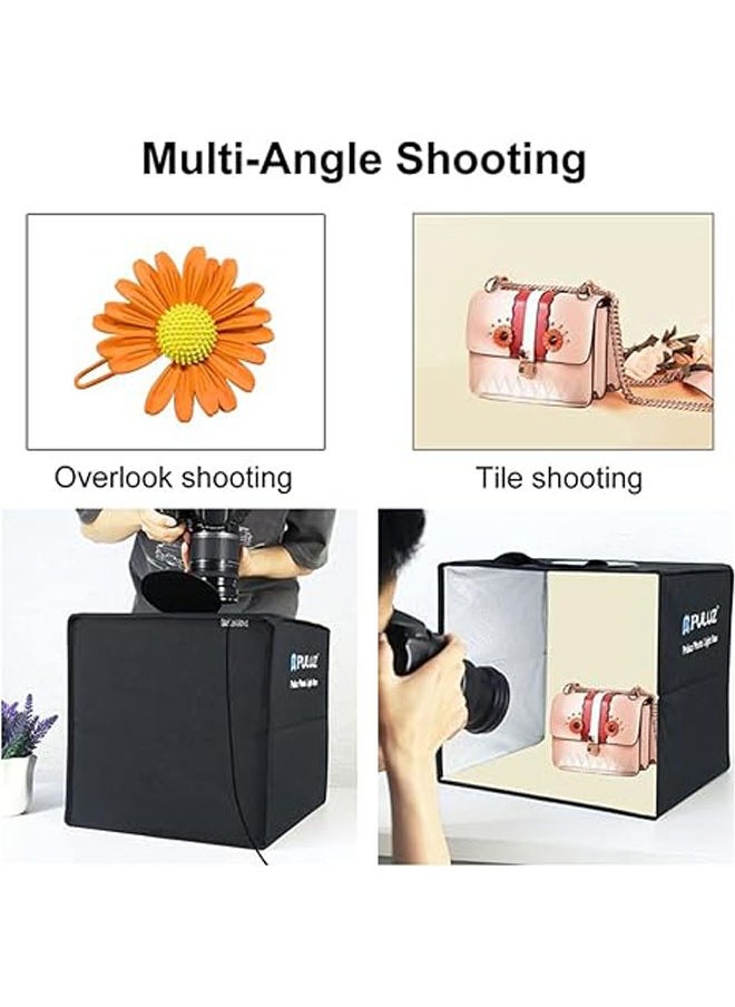 PULUZ 11.8 Inch/11.8 Inch Portable Folding Camping Tent for Product Display Small Photo Studio Camping Tent Box Kit with 6 Color Background for DSLR Dual Camera Mobile Phone Photography  - Image 4