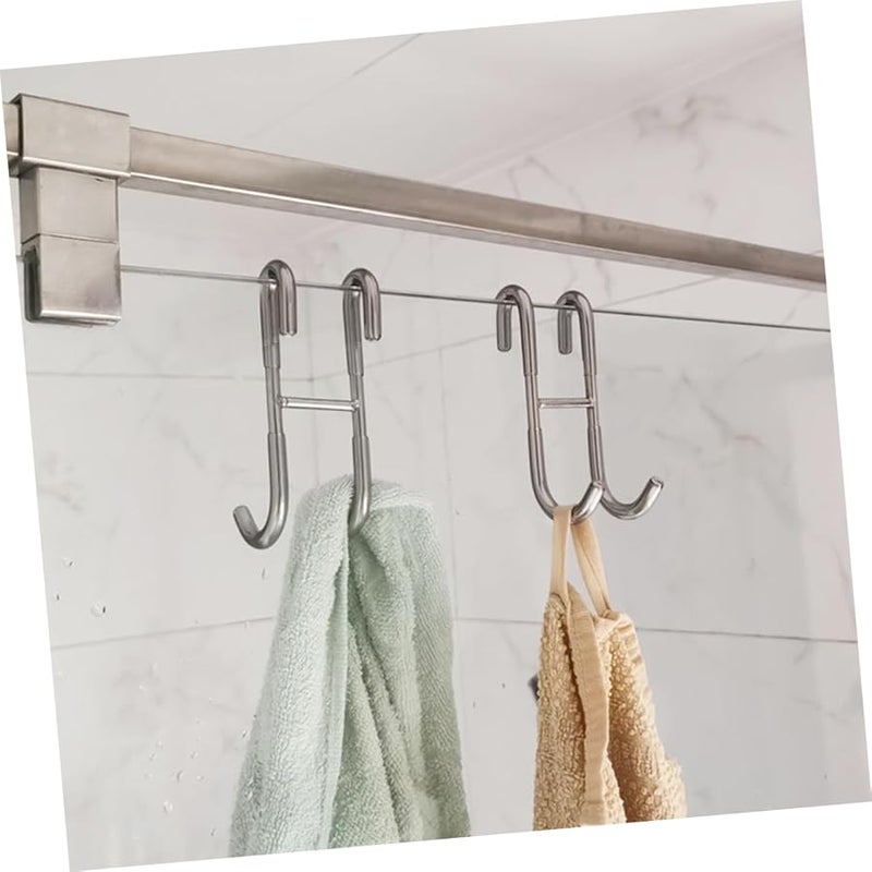 3 Pack Stainless Steel Over The Door Hooks For Cabinet Clothes Holder Home Decor - Image 5