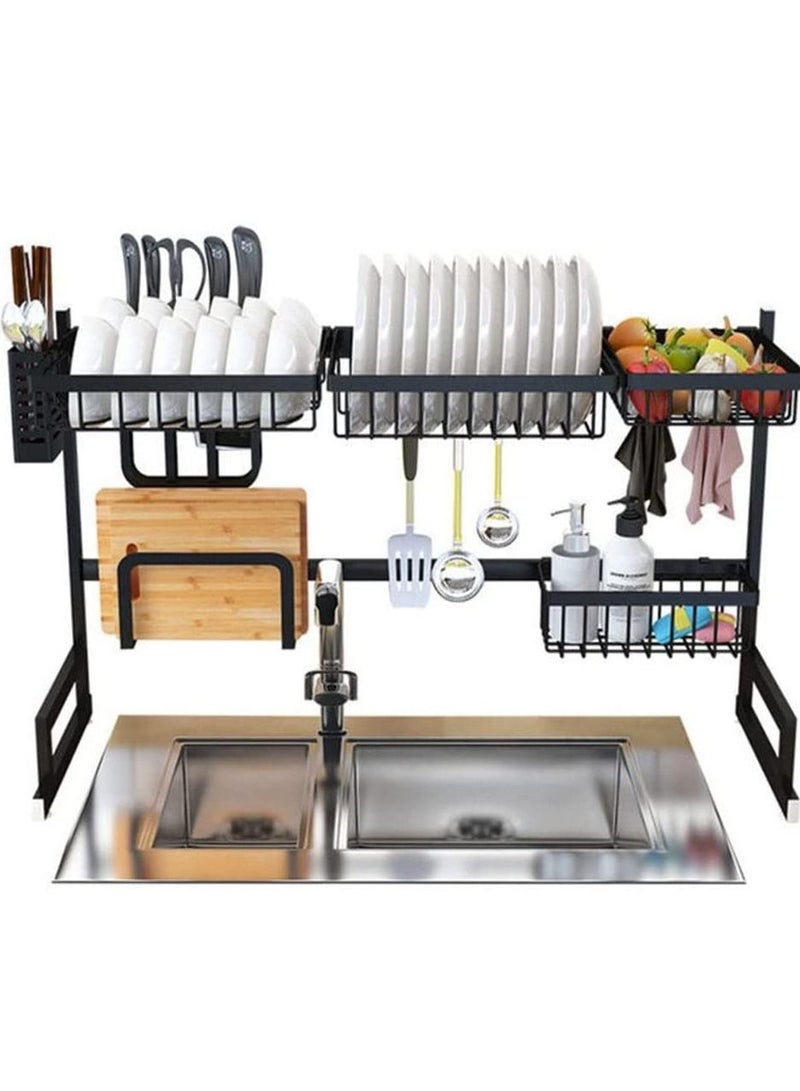 Over The Sink Dish Drying Rack Organizer Black - Image 1