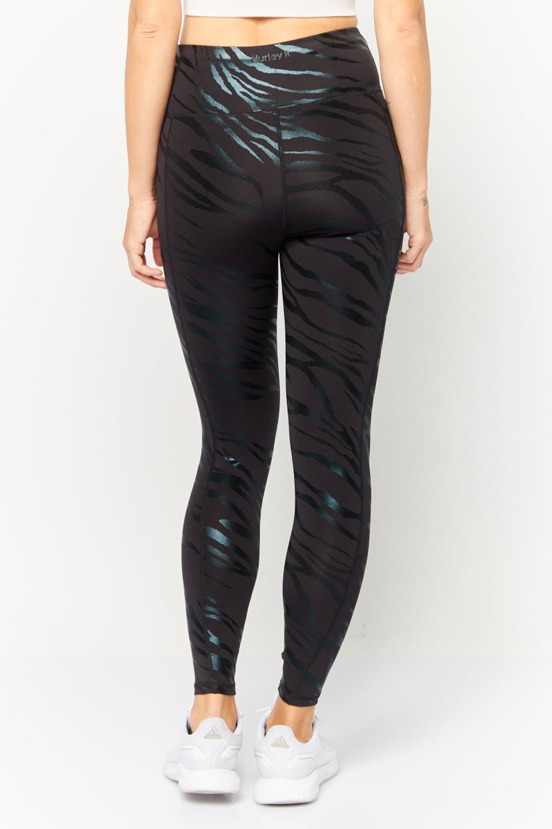 Hurley Women Sportswear Fit Training Leggings, Navy - Image 2