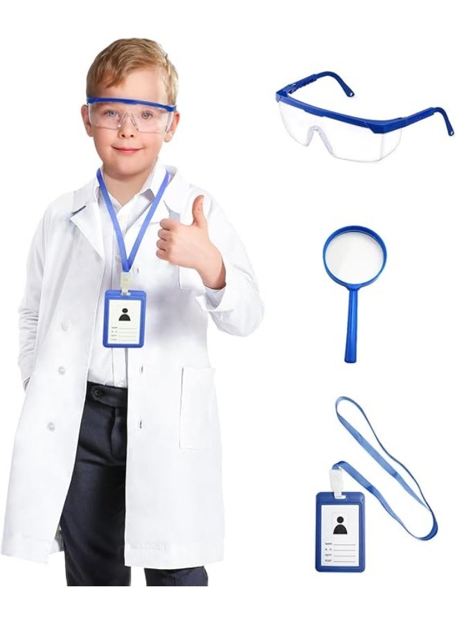 Relex Lab Coat for Kids, White Doctor Coat with Stethoscope Toys Kids Vet Coat, Doctor Dress Up Costume for Toddler Boys Girl - Image 1