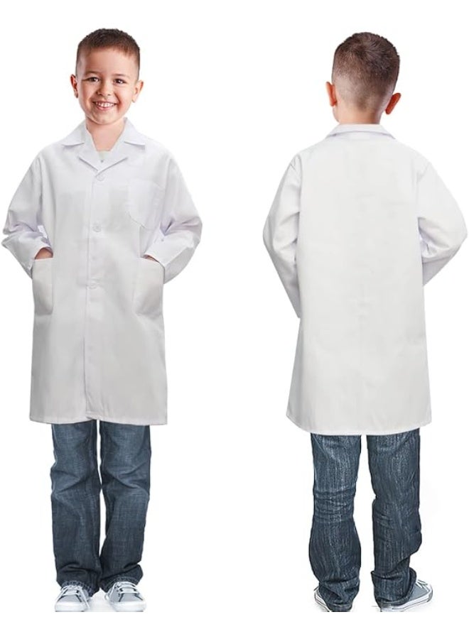 Relex Lab Coat for Kids, White Doctor Coat with Stethoscope Toys Kids Vet Coat, Doctor Dress Up Costume for Toddler Boys Girl - Image 2