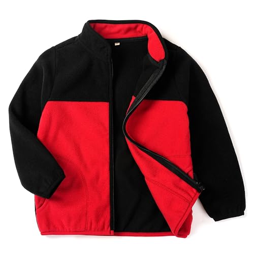 EIGIOO Toddler Fleece Jacket Kids Lightweight Outerwear Boys Girls Long Sleeve Fall Spring Coat 2-12 Years - Image 1