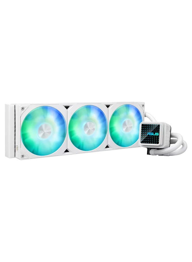 ASUS Prime LC 360 ARGB White Edition – 360mm AIO Liquid Cooler, Triple 120mm PWM Fans, Copper Base, Integrated ARGB Lighting, Intel LGA 1700/115x & AMD AM5/AM4 Compatibility, 2200 RPM, 75.7 CFM Airflow, 34 dB Noise Level | 90RC0102-B0EAY0 - Image 2