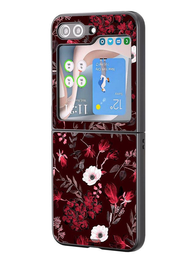 Tolwak Samsung Galaxy Z Flip 5 Protective Case Cover Small Flowers And Tropical Leaves - Image 1
