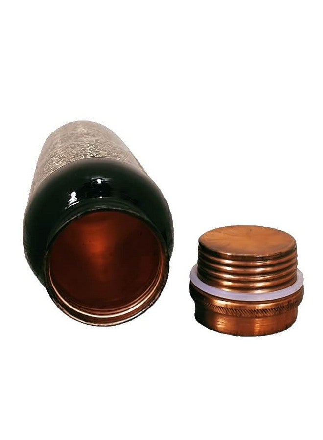 KC Pure Copper Designer Water Bottle with Advanced Leak Proof Protection, Ayurveda and Yoga Health Benefits. (1000ml, 1Unit) With Antique Look - Image 3