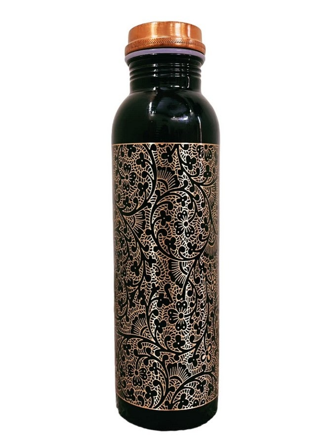 KC Pure Copper Designer Water Bottle with Advanced Leak Proof Protection, Ayurveda and Yoga Health Benefits. (1000ml, 1Unit) With Antique Look - Image 4