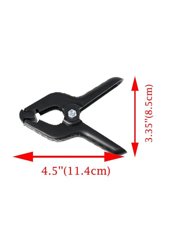 SLOW DOLPHIN Heavy Duty Spring Clamps Clip 4.5 Inch for Muslin/Paper Photo Studio Backdrops Background-6 Pack(Black)  - Image 2