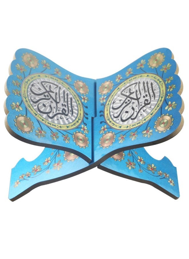 حامل قرآن خشبي أزرق